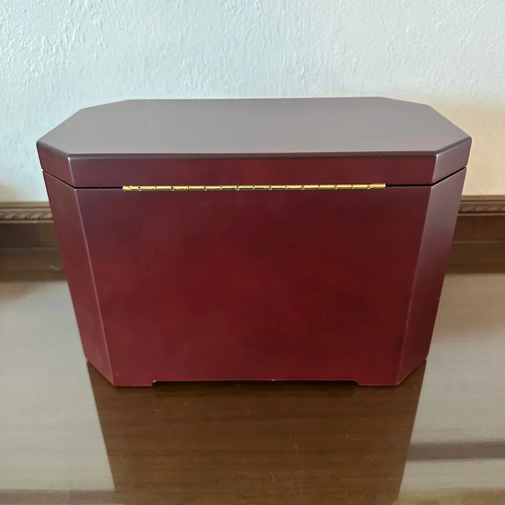 Jere Wooden Jewelry Box Chest Large 3 Drawer Locking Cherry Finish Organizer